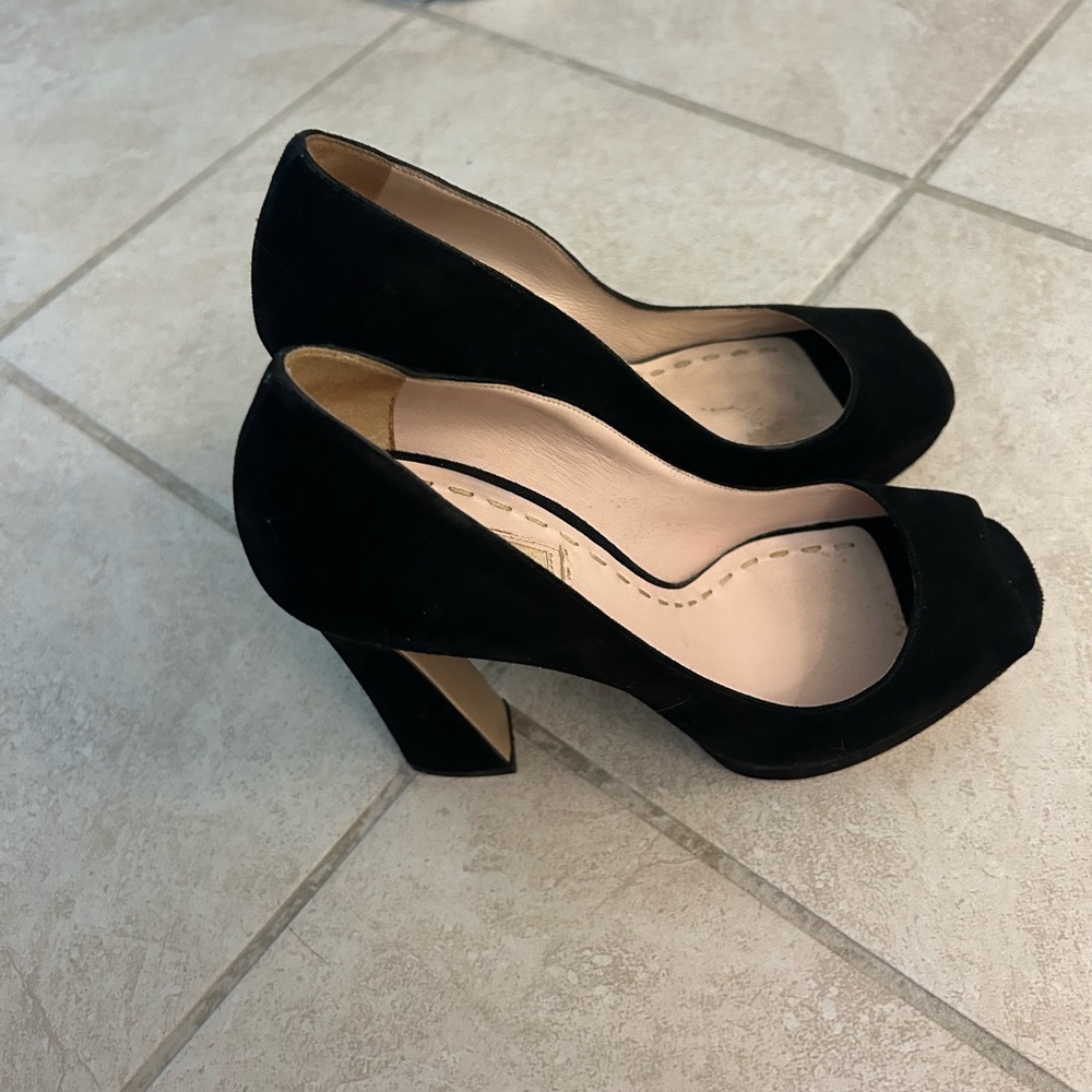 Miu Miu magnificent suede platform heels